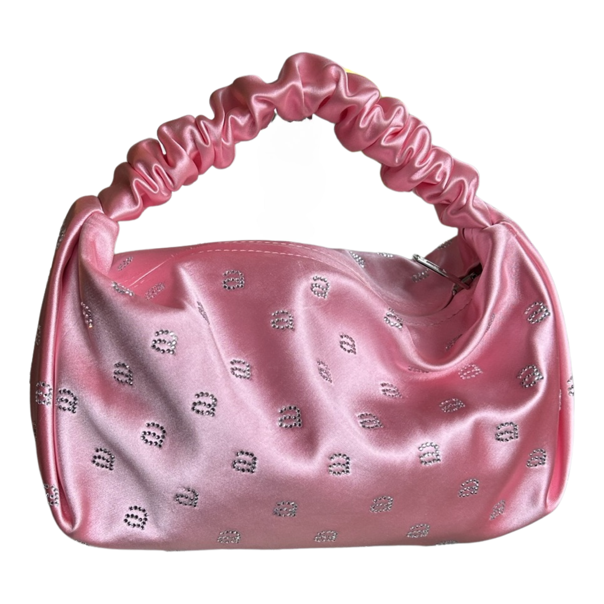 Alexander Wang Mini Scrunchie Logo-Embellished Satin Bag - Pink