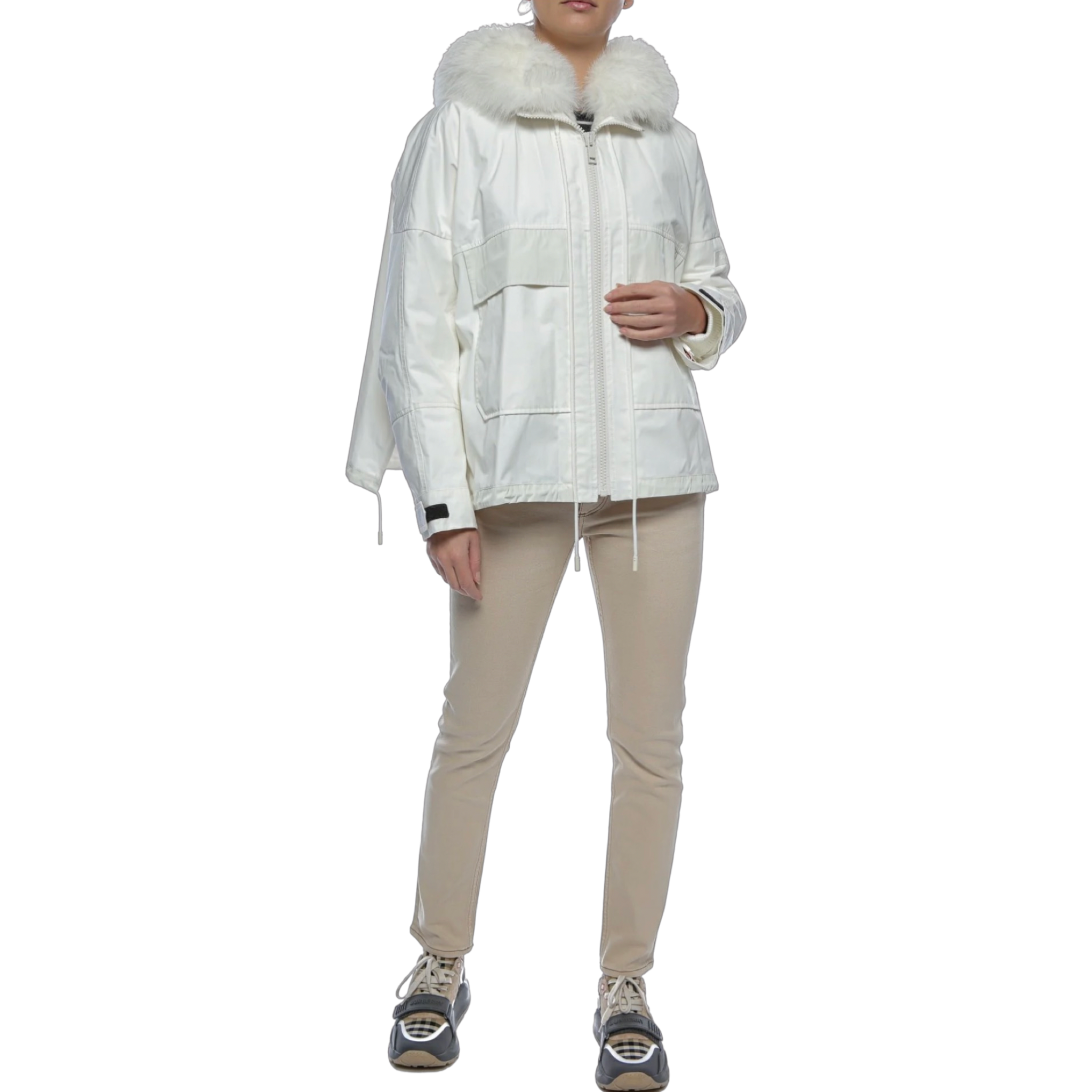 Yves Salomon - Womens Short Parka - White